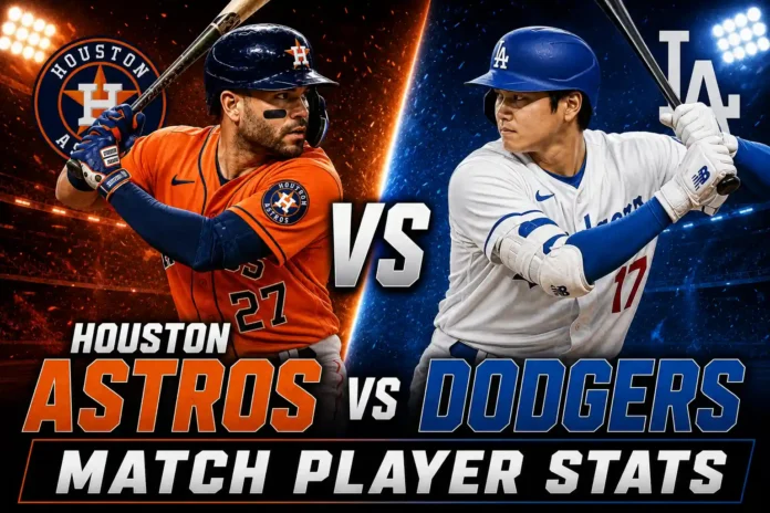Houston Astros vs Dodgers Match Player Stats