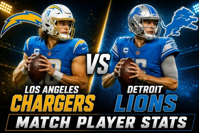 Los Angeles Chargers vs Detroit Lions Match Player Stats